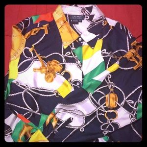 LAUREN Ralph Lauren Satin Button Down Blouse